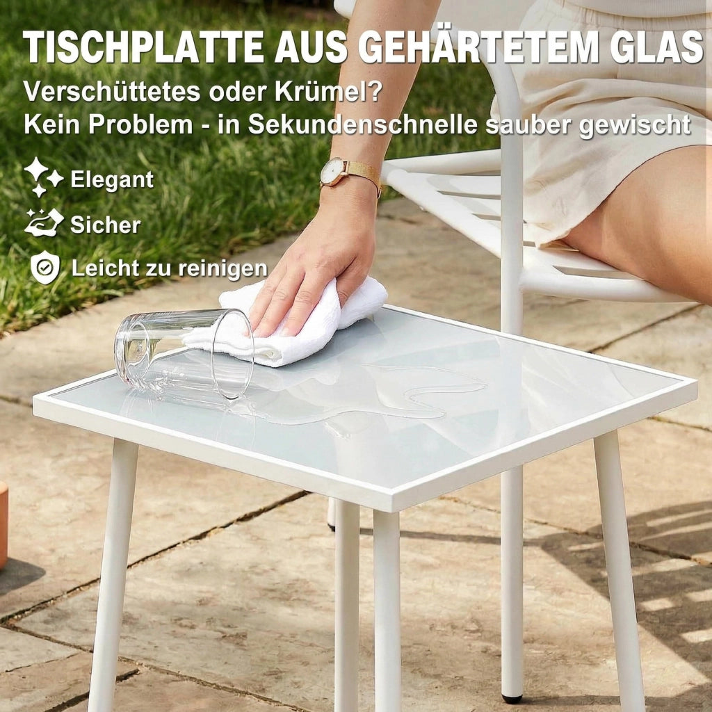 Set Bistrot 3 Pezzi ¨C Minimal ¨C Grigio, Acciaio, 80x80x70
