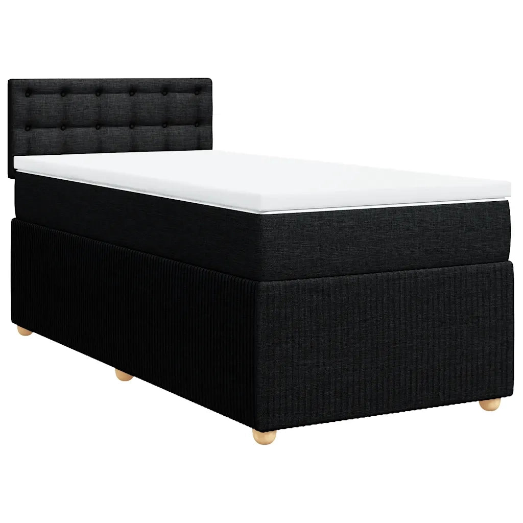 Giroletto a Molle con Materasso Nero 80x200 cm inTessuto 3289599