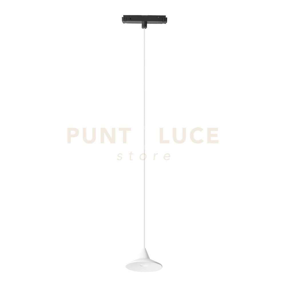 LIVORNO S - SOSPENSIONE COLORE BIANCO PER BINARIO 48V INCASTRO MAGNETICO LED 3000K 325LM 7W