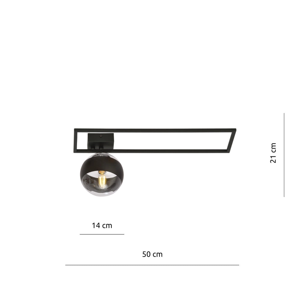 Plafoniera Emibig IMAGO 1B 1xE14 nera metallo 50cm