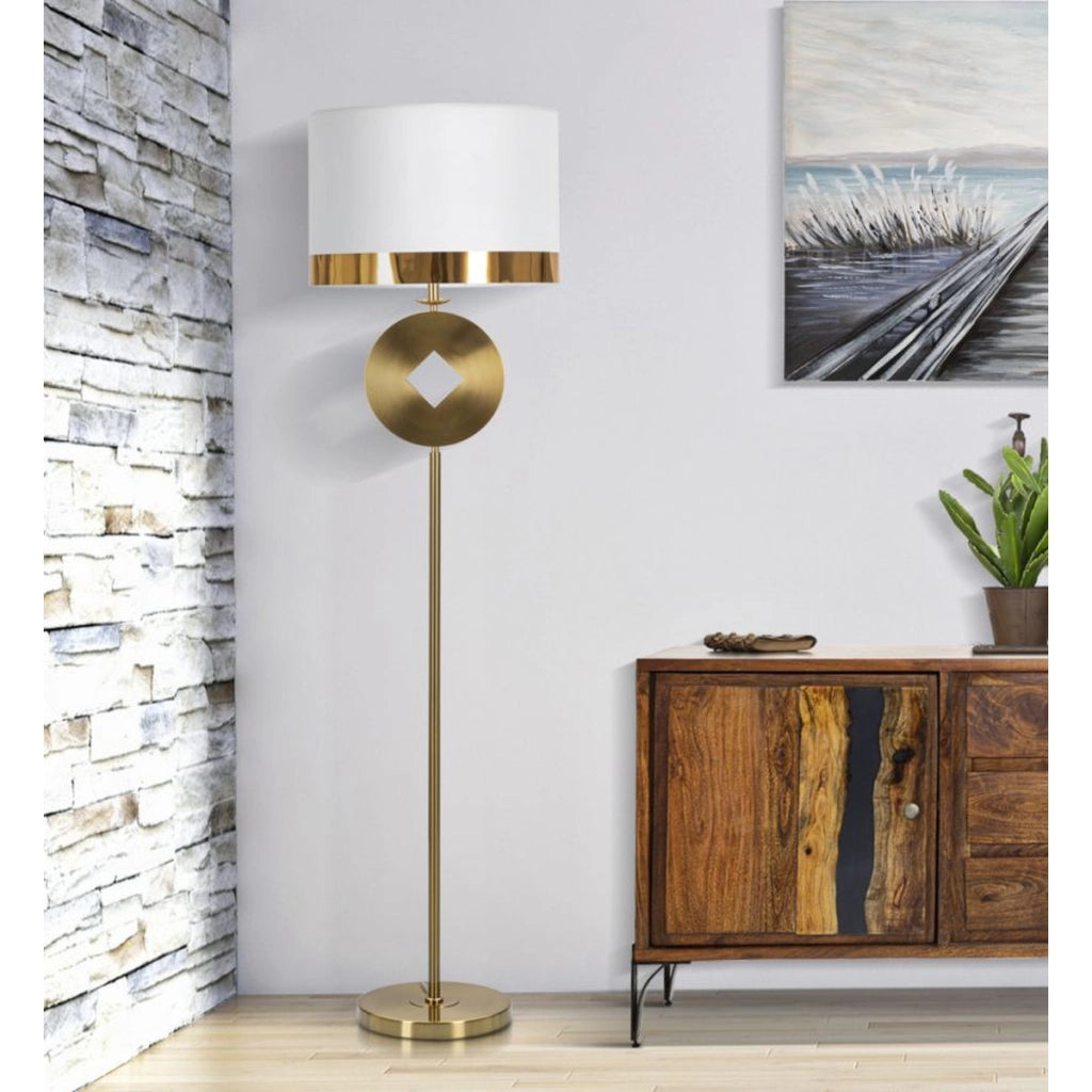 Lampada da Terra VKH195, Bianco, Metallo, 40x40x151 cm
