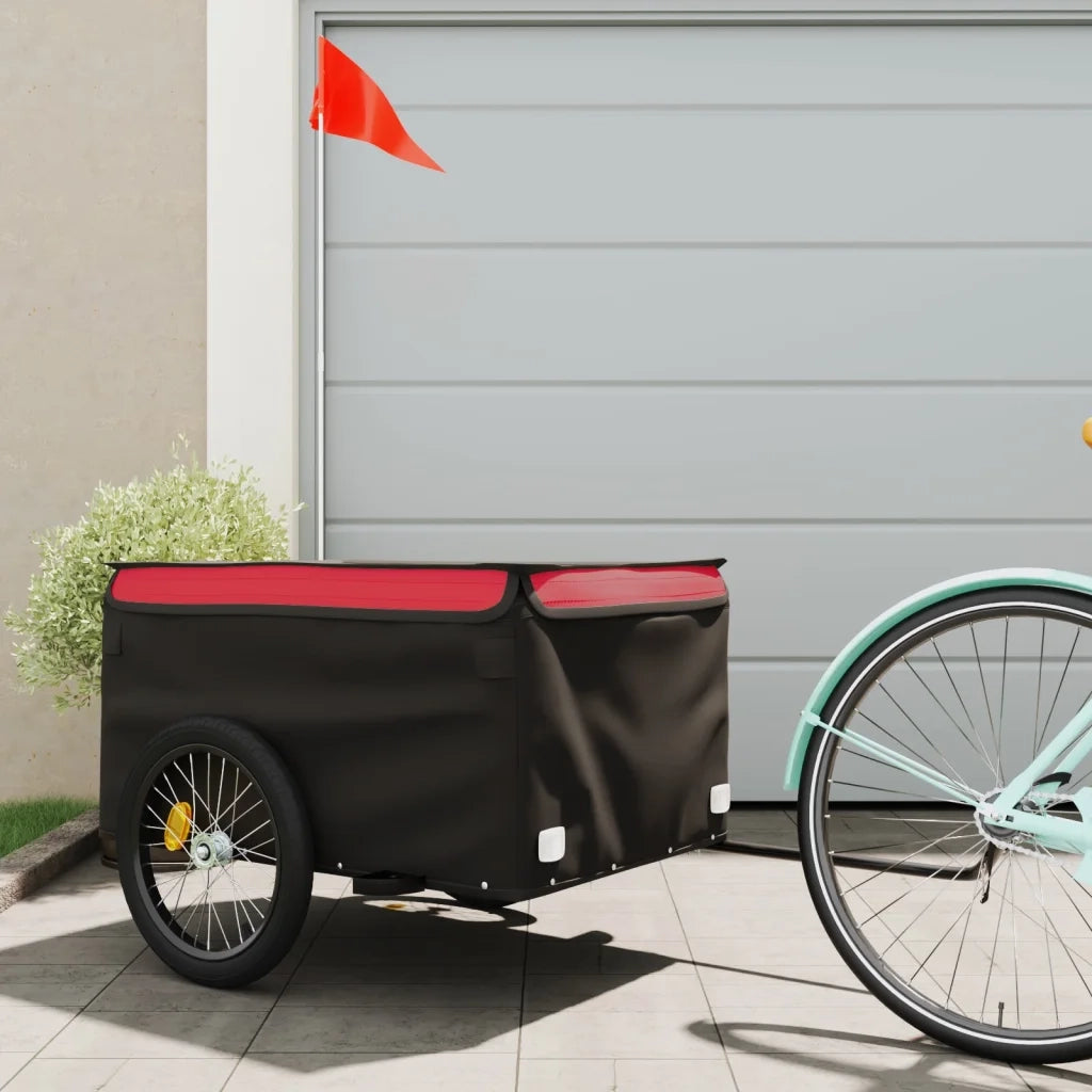 Rimorchio da Bici Nero e Rosso 45 kg in Ferro CFW8247098