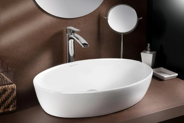 Lavabo in ceramica ovale da appoggio Sole