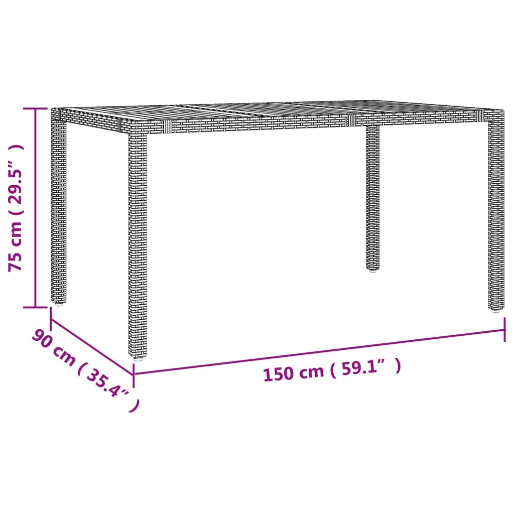 Set da Pranzo da Giardino 7 pz Nero con Cuscini in Polyrattan 3157601
