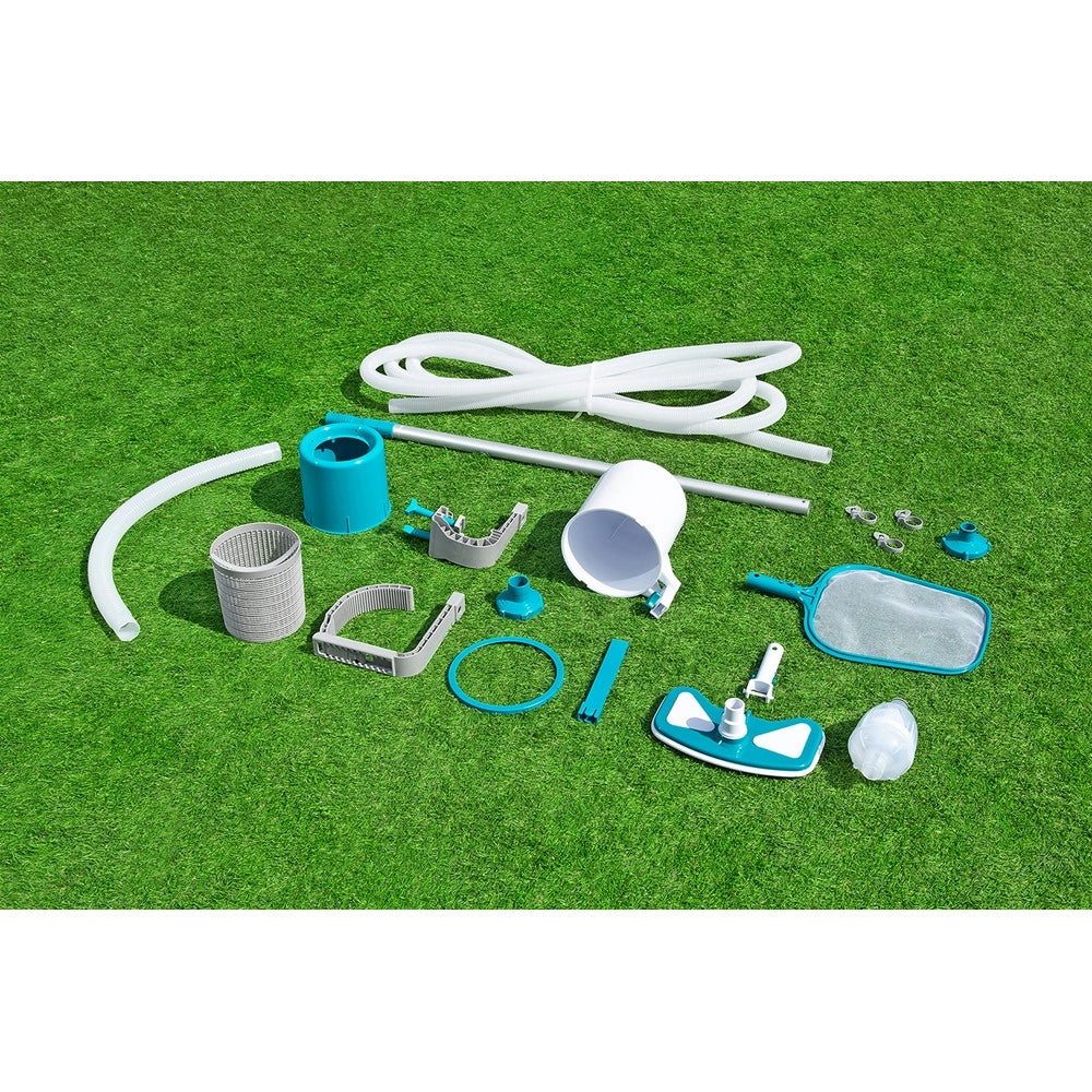 Trade Shop - Kit Completo Per Cura Pulizia Piscina Fuori Terra Fino A 610cm Con Aspiratore Skimmer 58237 -