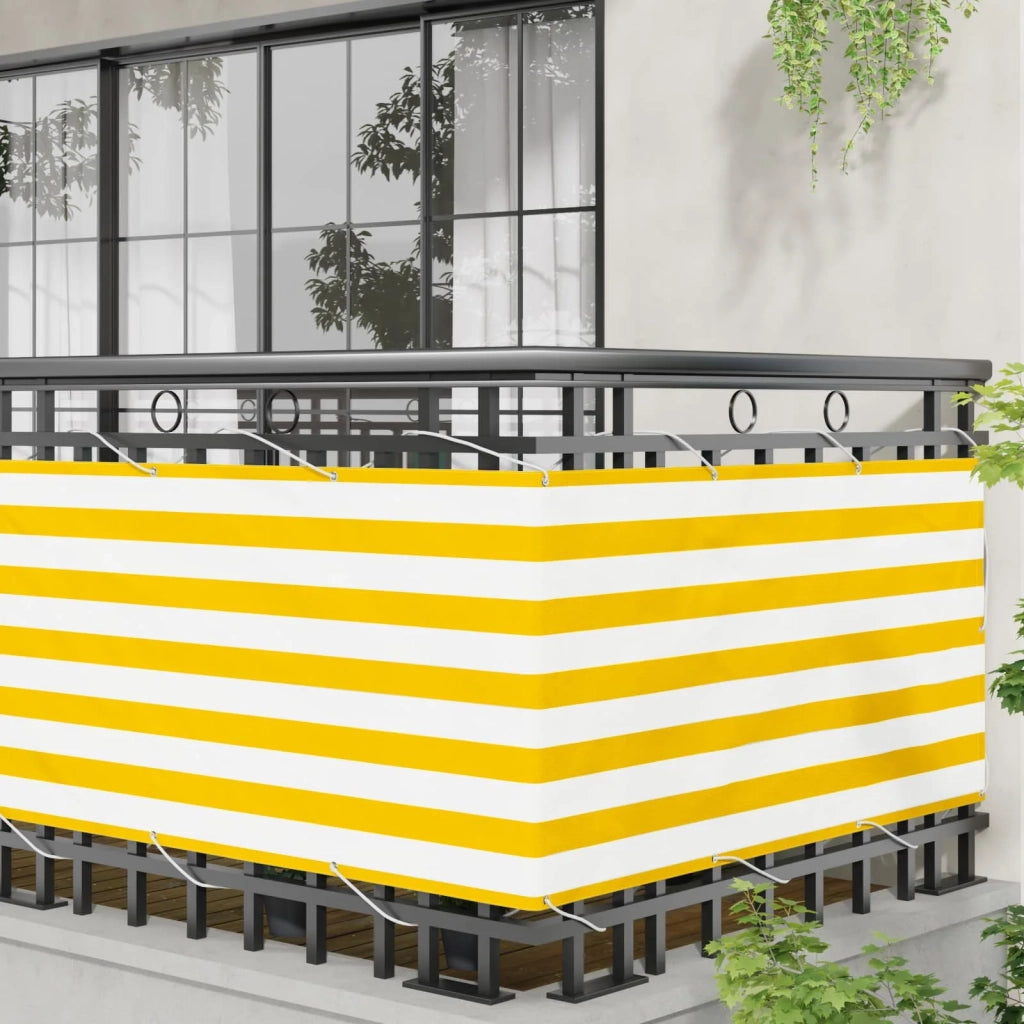 Schermo da balcone Giallo e Bianco 75 x 200 cm 42030618
