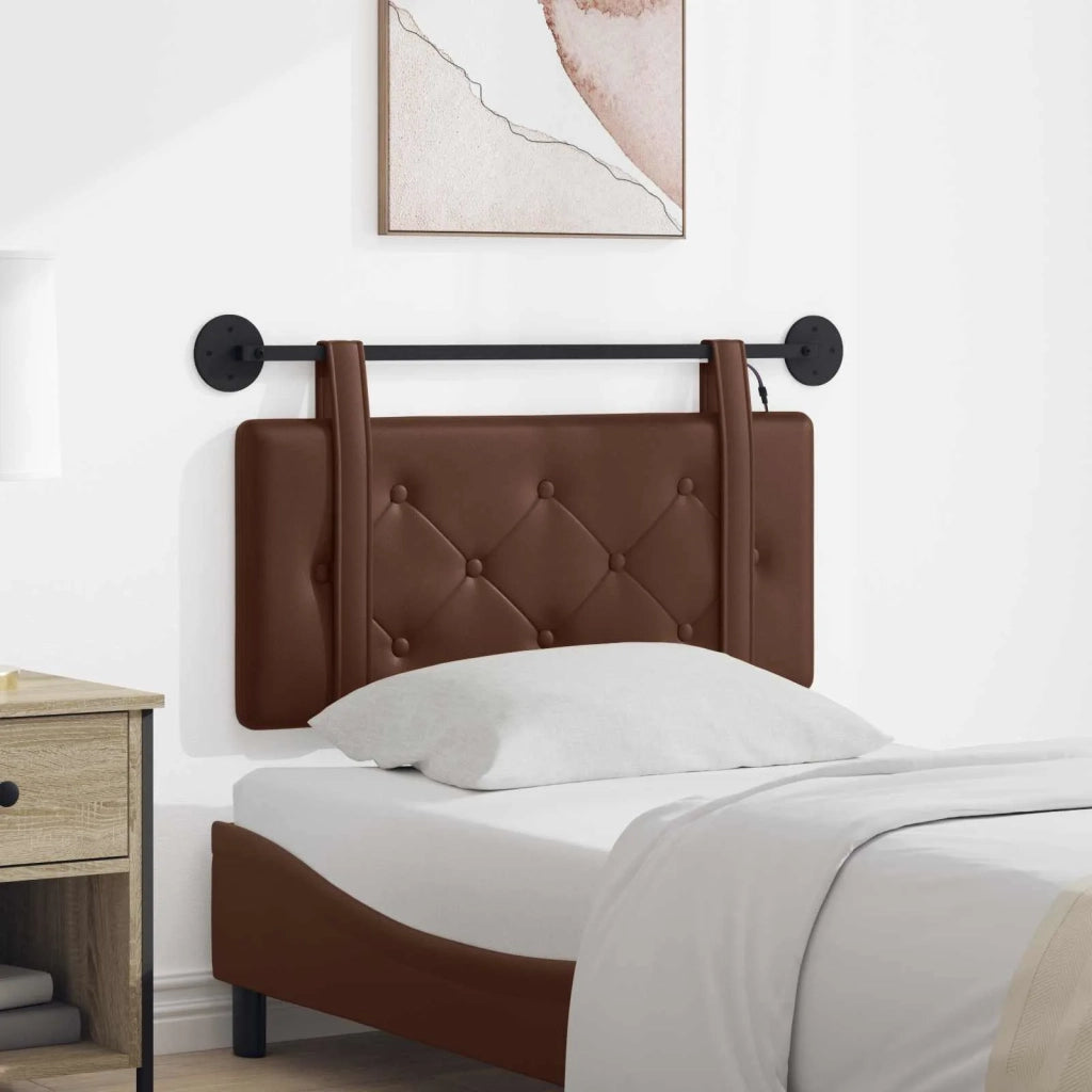 Testiera | Testata sospesa Con luce LED Marrone Similpelle