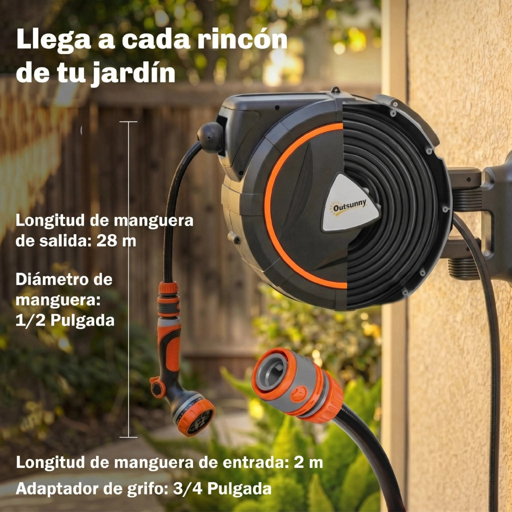 Avvolgitubo Automatico Retrattile 28+2m ¨C Xylo ¨C 12 Modalit¨¤ Spray Arancione
