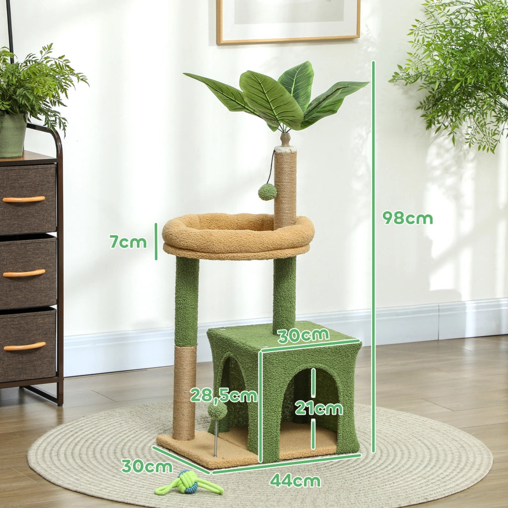 Albero per gatti con gioco ¨C Minimal ¨C verde 44x30x98 cm