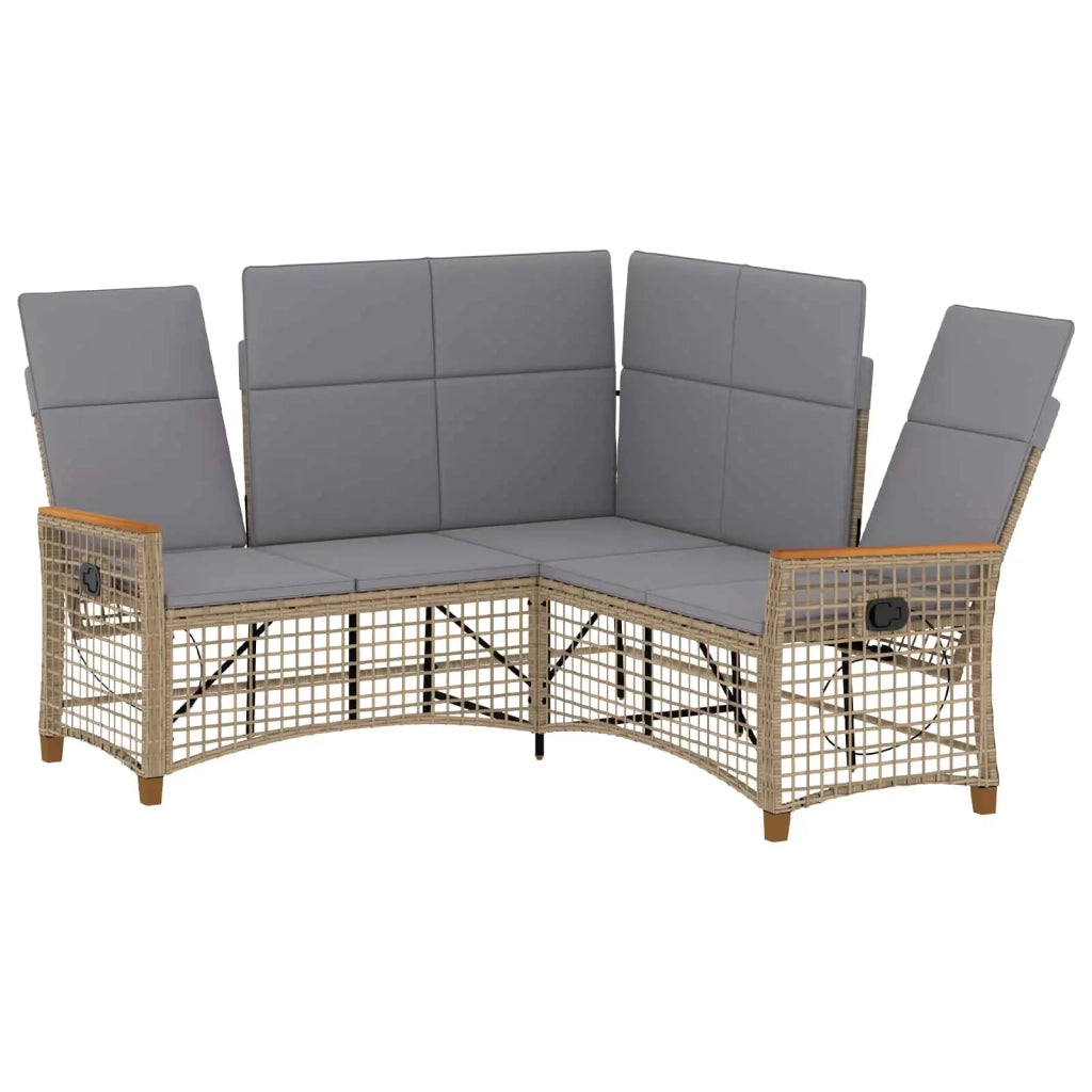 Set di Divani Recliner da Giardino Beige e Grigio Chiaro 42026825