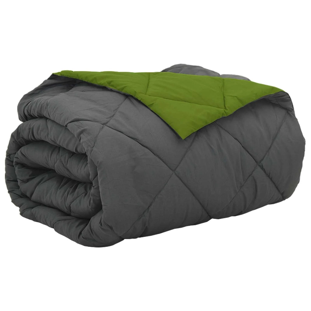 Duvet Estivo Verde e Antracite 220 x 260 cm Microfibra 42025450