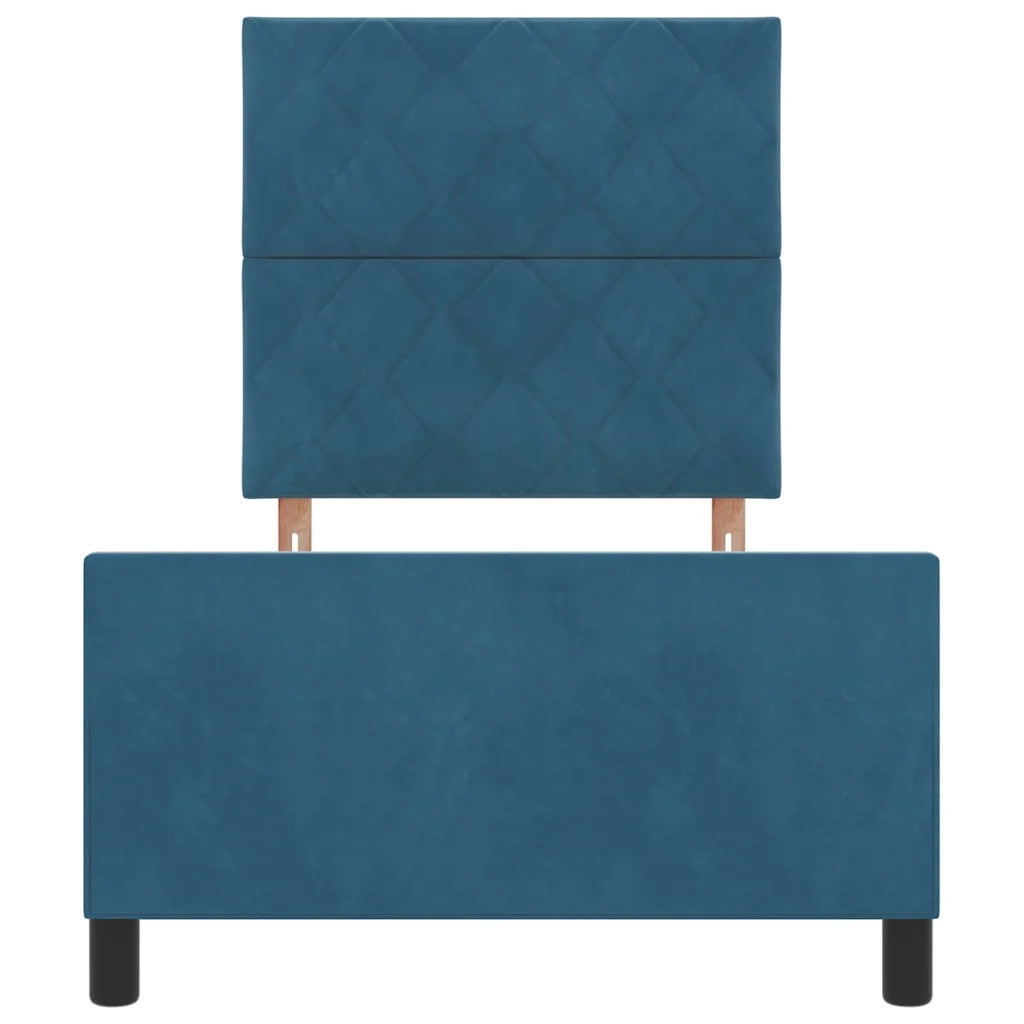 Letto a molle con testiera Blu Scuro 100 x 200 cm Velluto 3344991