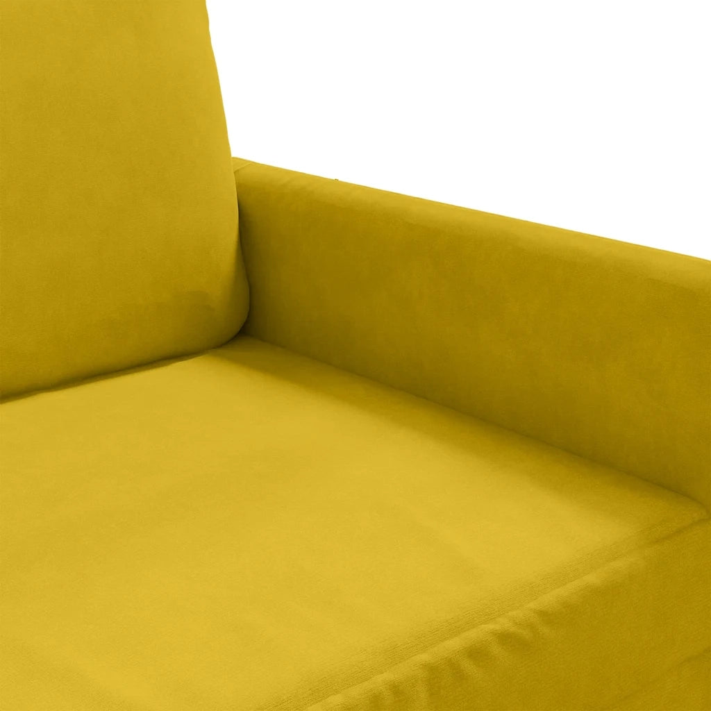 Divano a 3 Posti-Sofa 3 Posti Giallo 180 cm in Velluto 715465