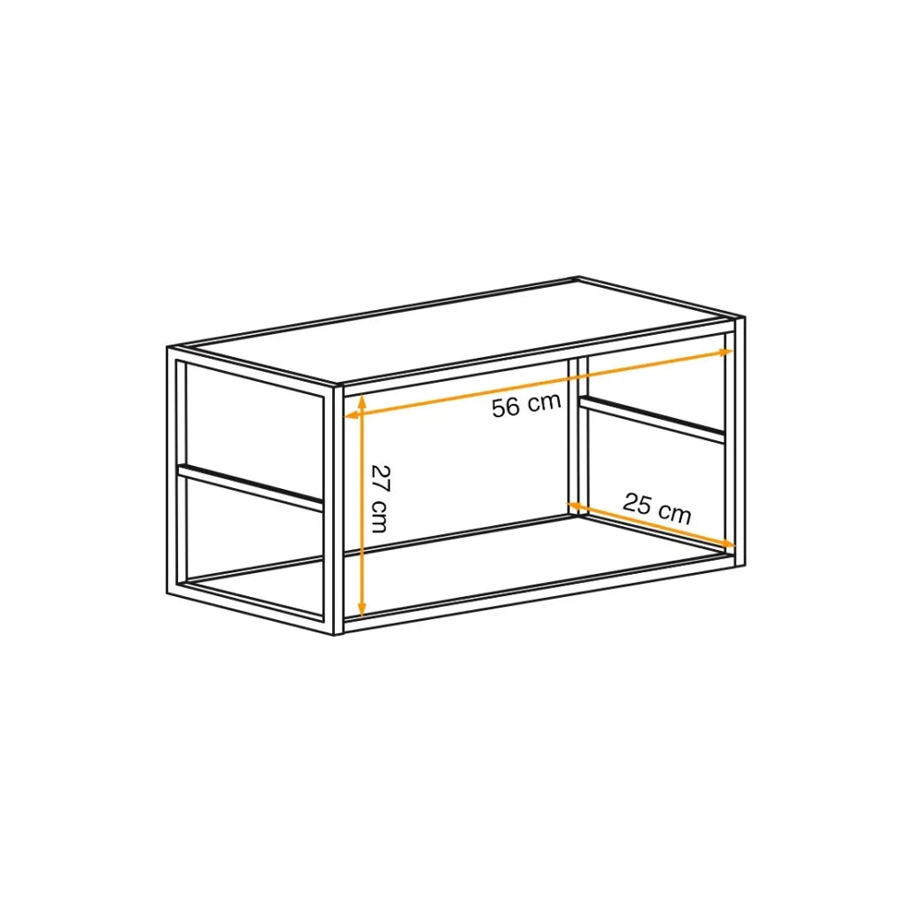 Scaffale SWITCH – 2 ripiani – Struttura in metallo nero opaco – Design minimalista