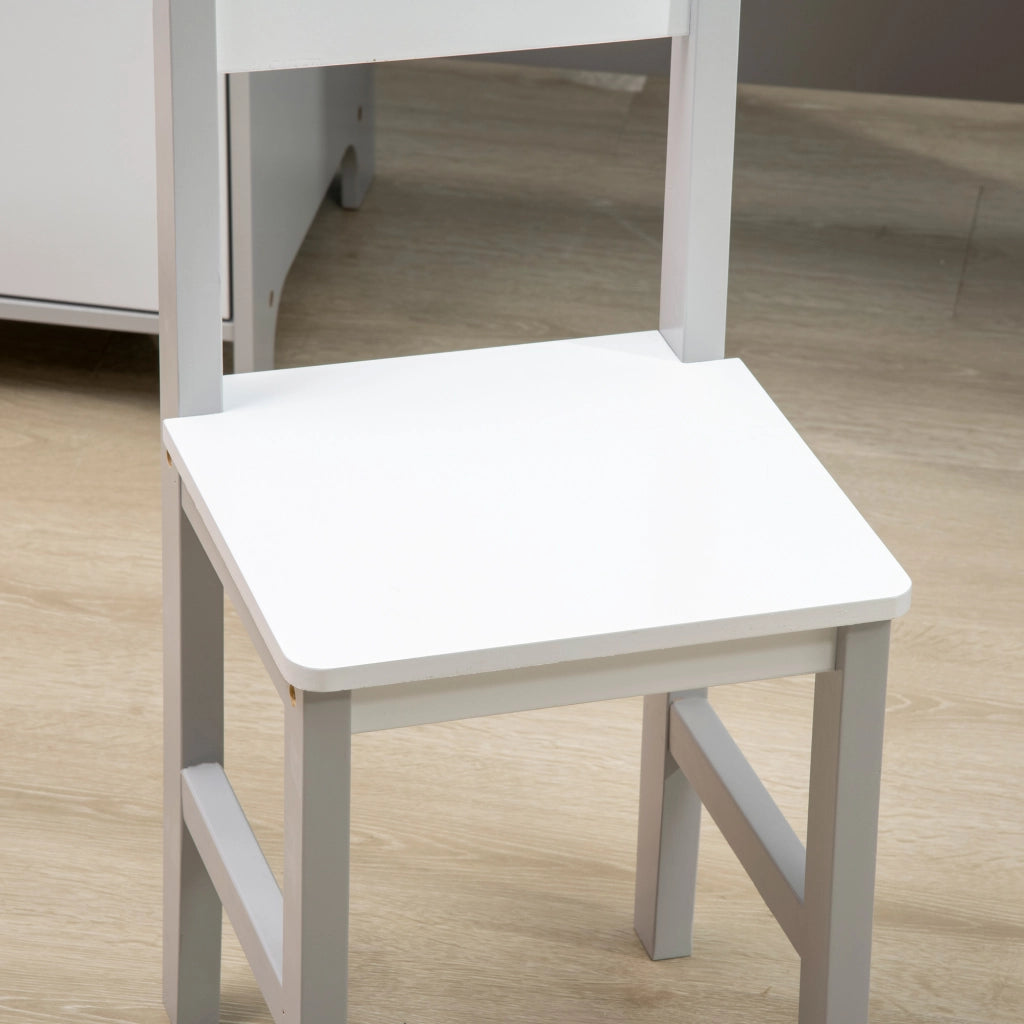 Set Tavolo e Sedia per Bambini ¨C Xylo ¨C Legno Bianco e Grigio