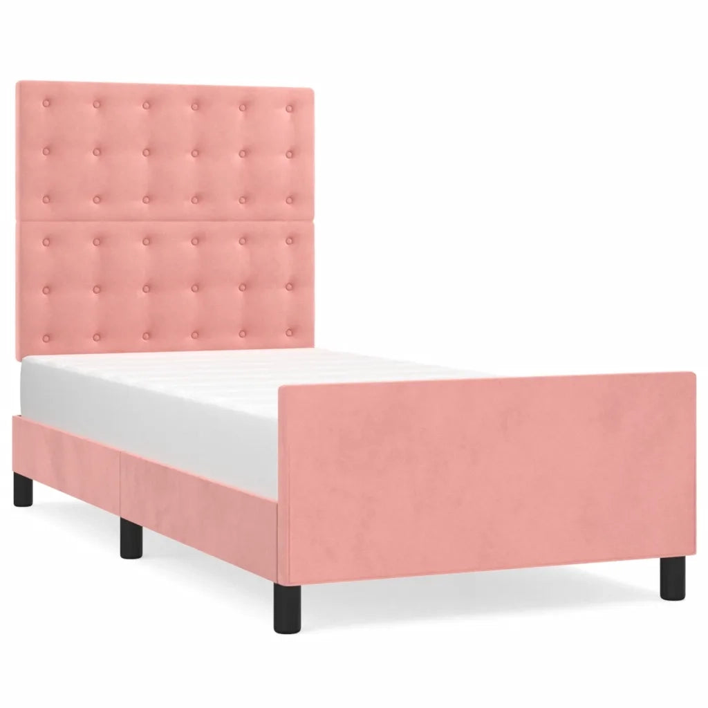 Giroletto con Testiera Rosa 90x190 cm in Velluto 3125976