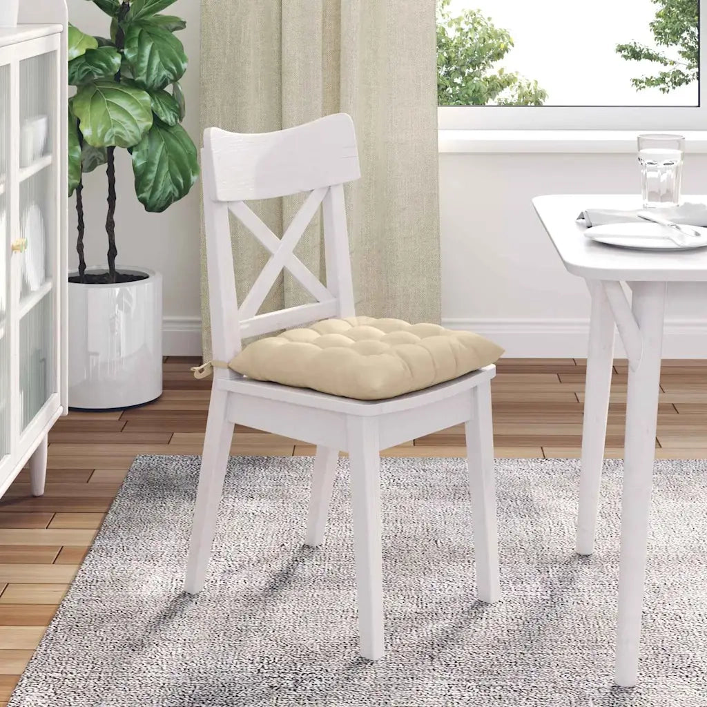Cuscini per Seduta 4 pcs Crema 40 x 40 x 6 cm Microfibra 42015179