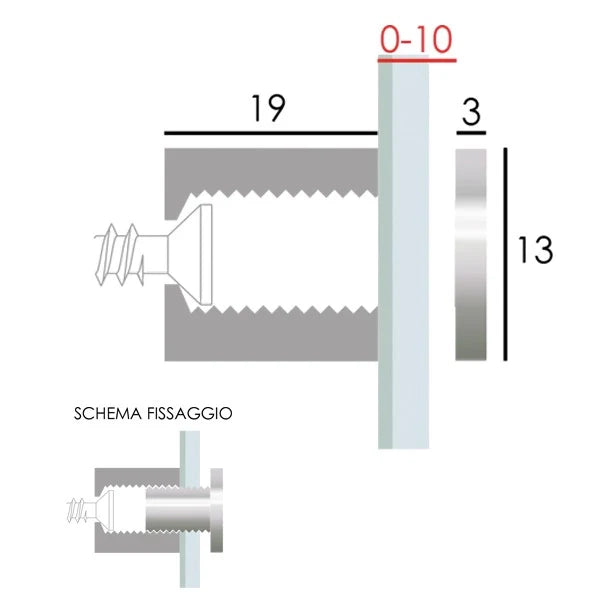 Distanziale perimetrale in alluminio finitura argento satinato