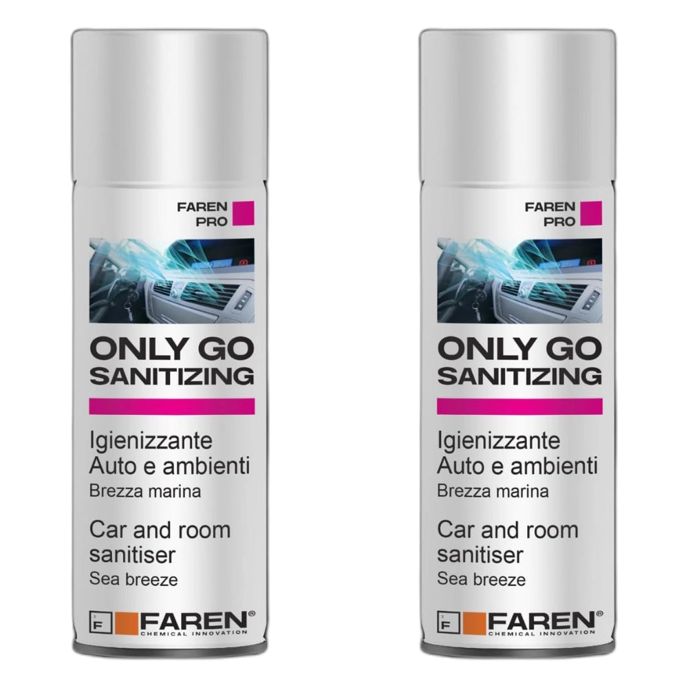 Faren only go sanitizing spray igienizzante per auto e ambienti 200 ml 2 pezzi