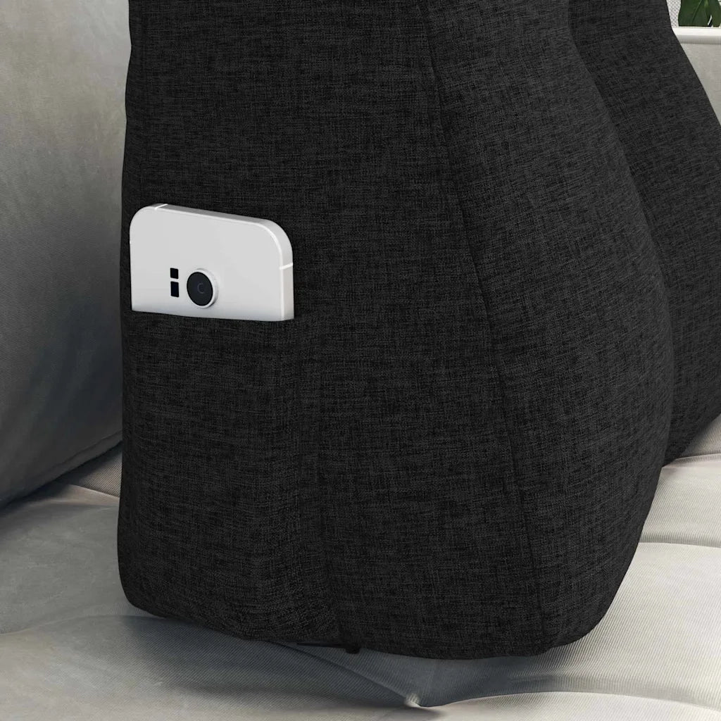 Cuscino per Schiena Nero 45 x 24 x 50 cm Tessuto 42014356