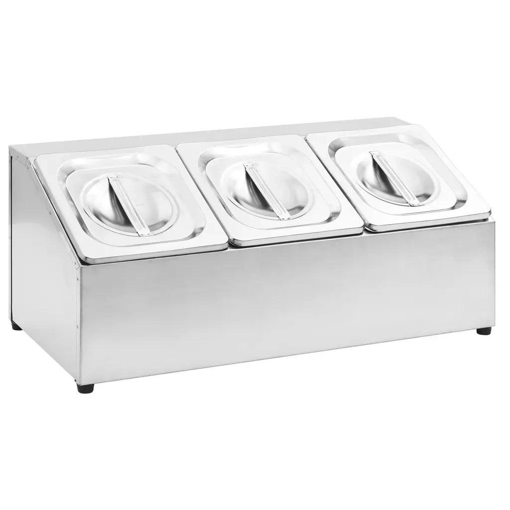 Supporto Gastronorm con 3 Contenitori GN 1/6 in Acciaio Inox CFW9772301