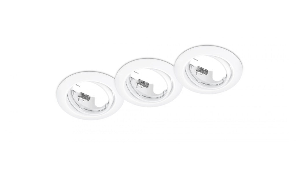 JURA KIT 3 FARETTI DA INCASSO ROTONDI ORIENTABILI BIANCHI D. 8,3CM ATTACCO GU10