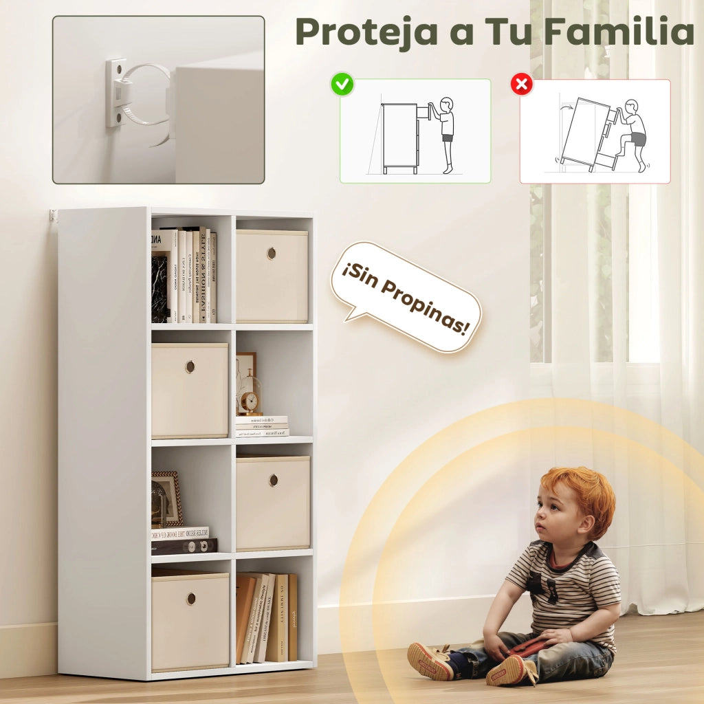 Libreria con cassetti e ripiani ¨C Minimal ¨C 105,9x30x53,7 cm bianco e beige