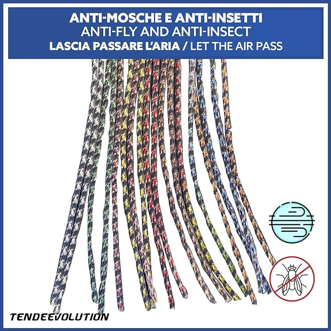 Tenda Antimosche Modello Filo in PVC, Plastica Rosa | Largh. 0,80m x Alt. 2,20m | Protezione Insetti, Porta, Esterno, Interno