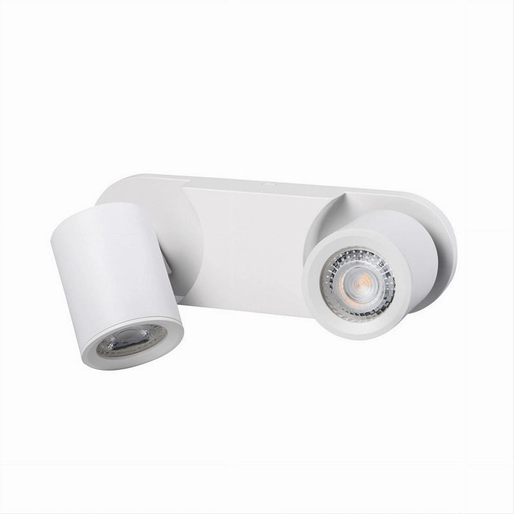 Trade Shop - Applique 2 Diffusori Orientabile Soffitto Parete Lampada Gu10 Bianco Nero Th8802 -