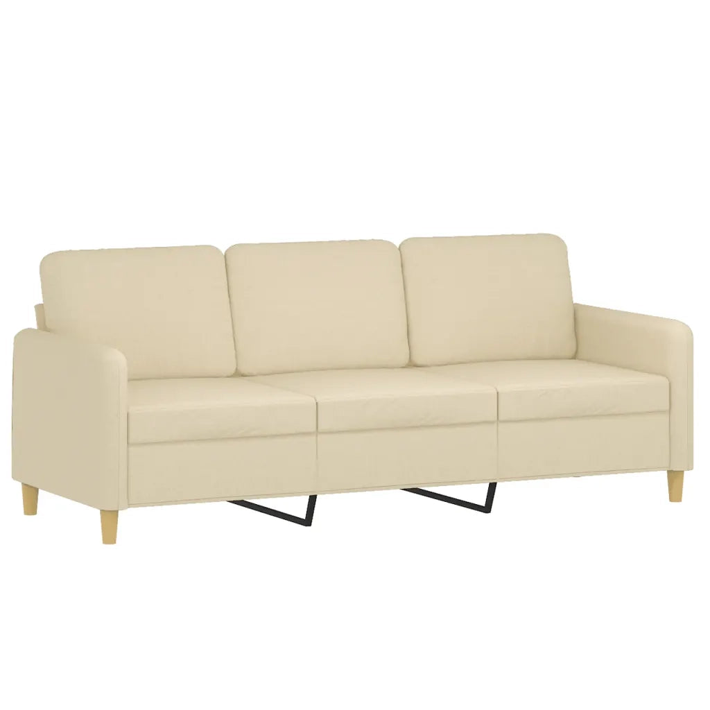 Set di Divani 4 pz con Cuscini Crema in Tessuto 3202064