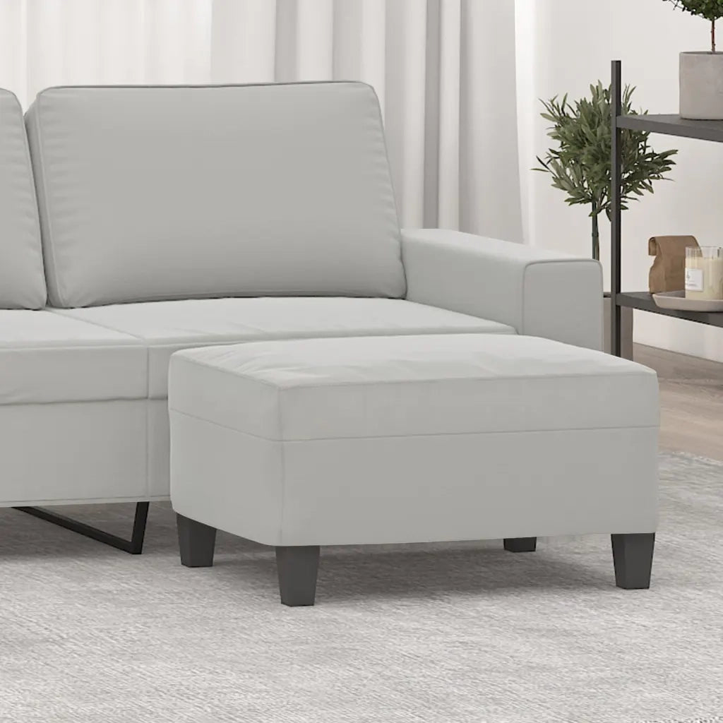 Poggiapiedi Grigio Chiaro 70x55x41 cm in Tessuto Microfibra 349362