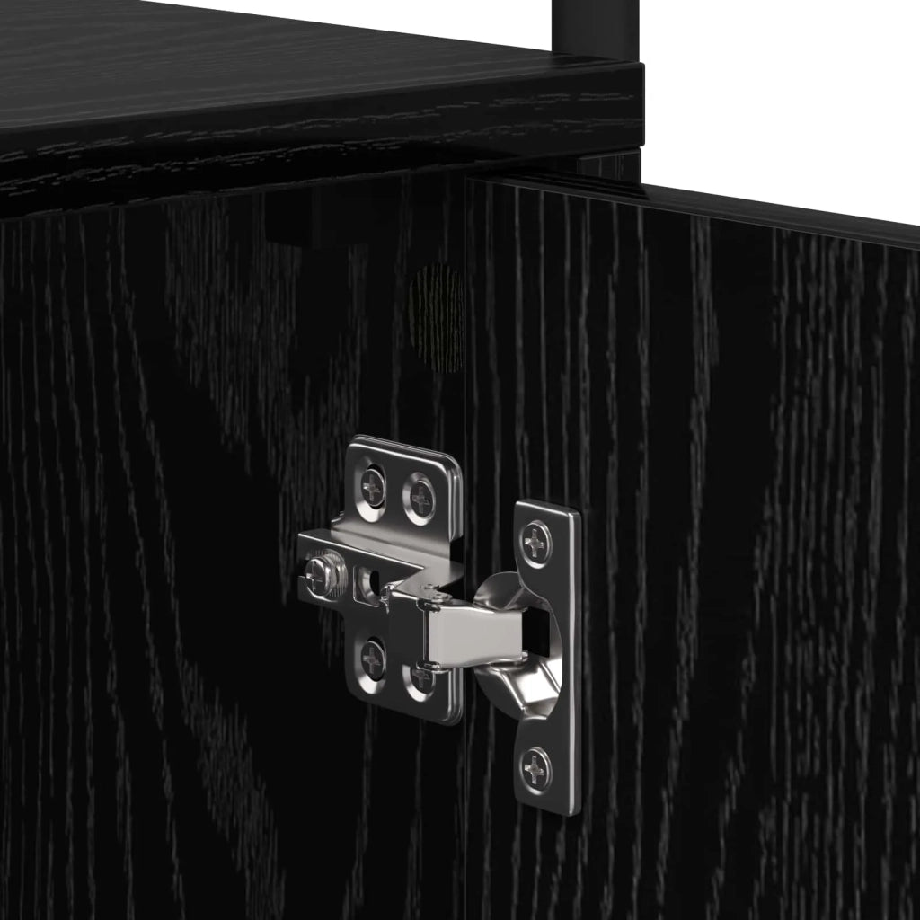Armadio da Notte Rovere Nero Legno ingegnerizzato 8007587