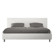 BS COM Letto con rete imbottito 180x200 similpelle bianco