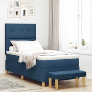 Letto a molle con materasso Blu 100 x 200 cm Tessuto