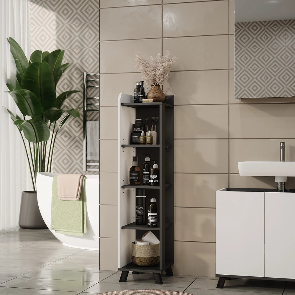 Vicco mobiletto bagno Antracite/bianco 30 x 128 cm con scomparti