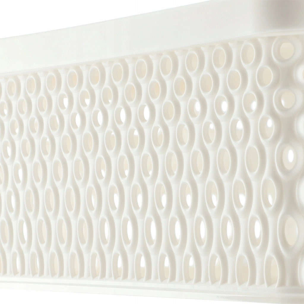 Set di 3 cestini in plastica KADAX con coperchio, colore bianco.