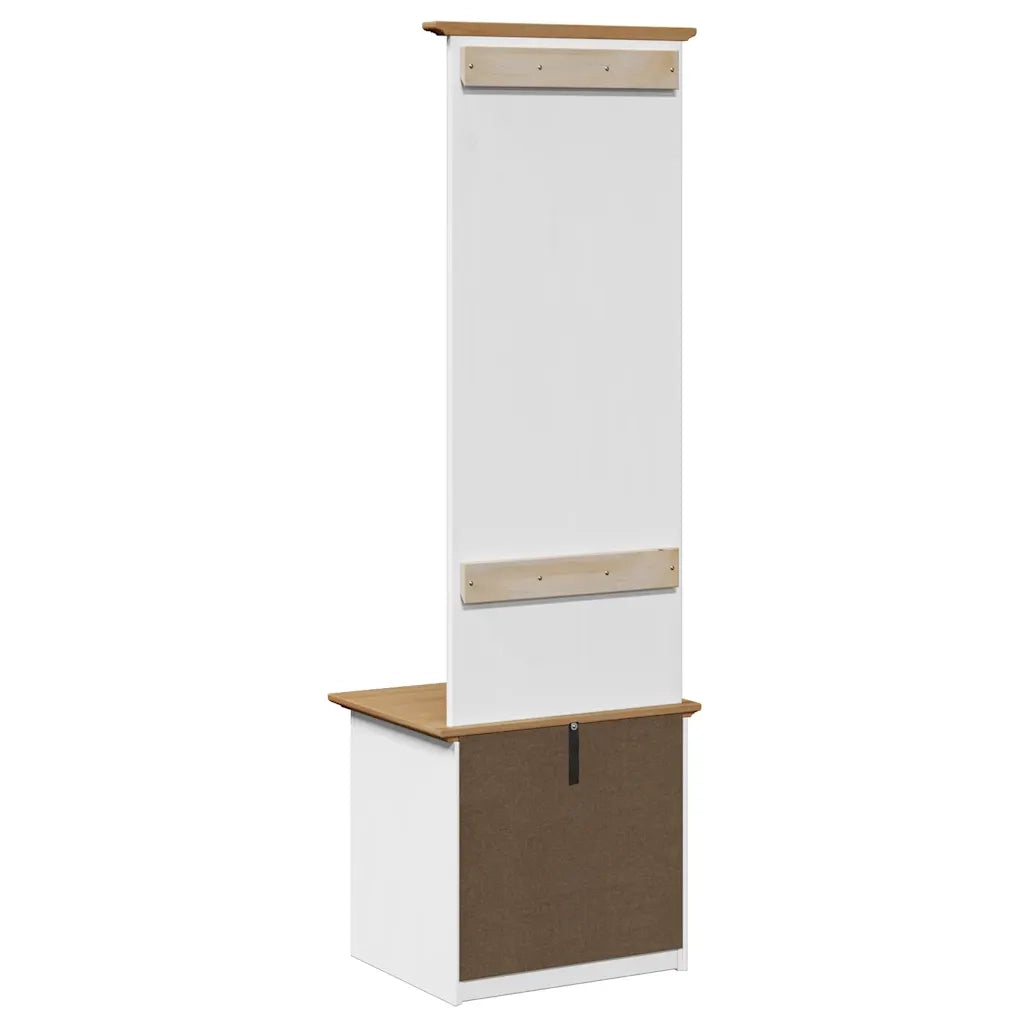 Mobile da Ingresso con Ganci BODO Bianco e Marrone 50x40x157 cm 4016873