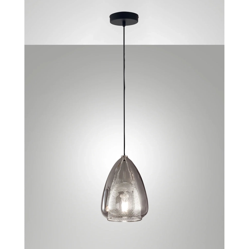 Sospensione Fume Britton Collezione BRITTON luce singola in metallo e vetro
