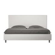 BS COM Letto senza rete imbottito 180x190 similpelle bianco