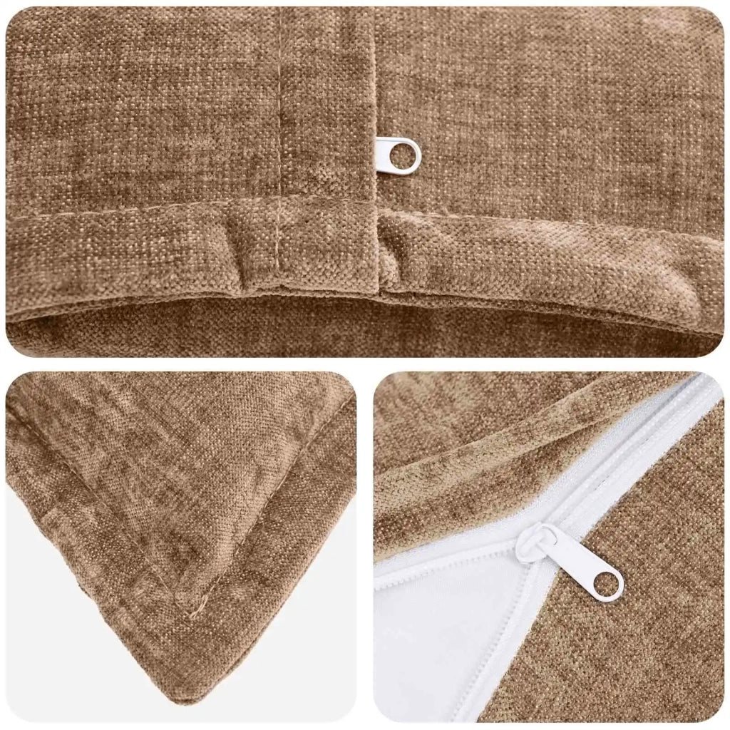 Federa 2 pz HOUTEN Marrone 60 x 60 cm Tessuto Chenille 920769