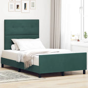Letto a molle con testiera Verde Scuro 120 x 200 cm Velluto