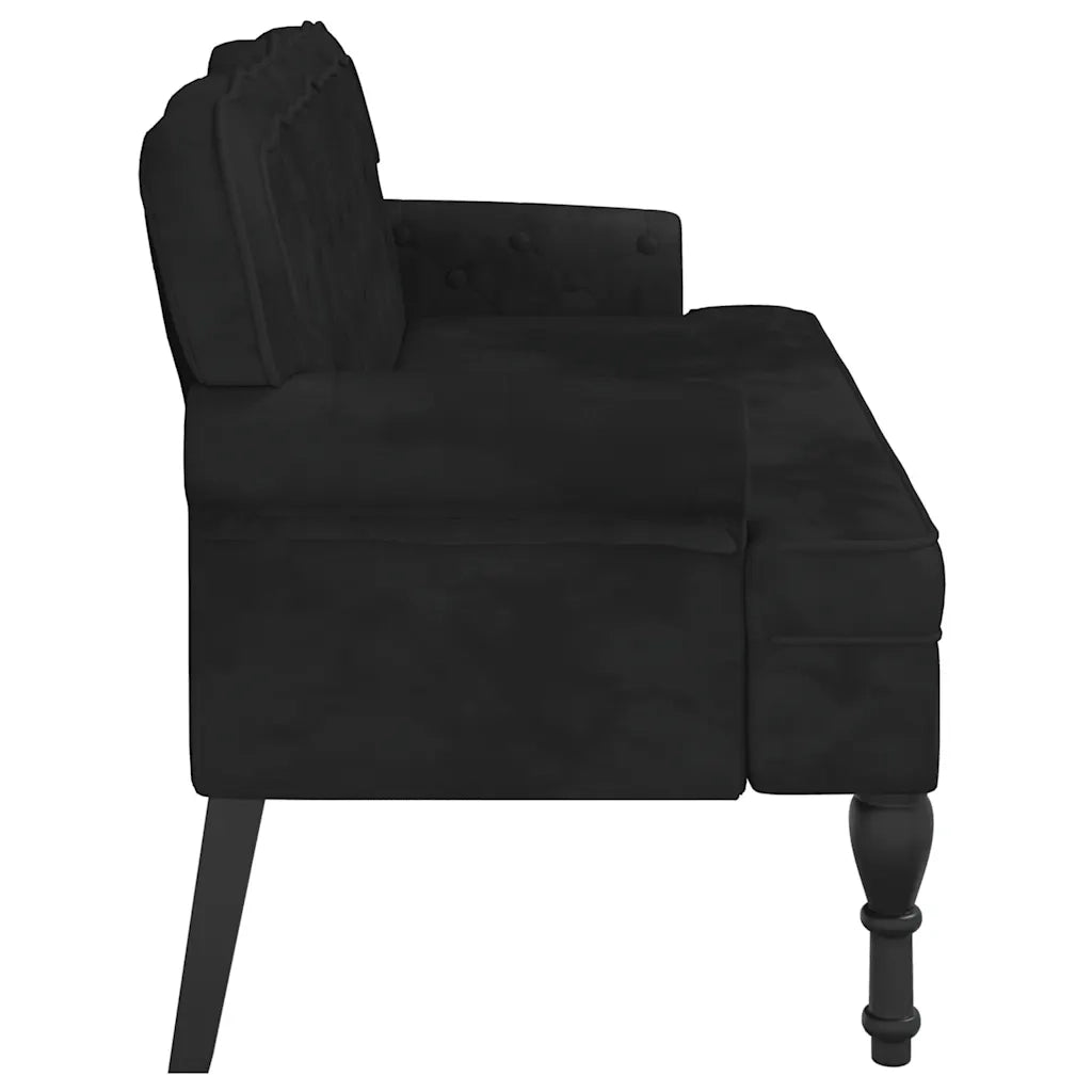 Panca con Schienale-Divano Sedia nera 119,5x64,5x75 cm in velluto