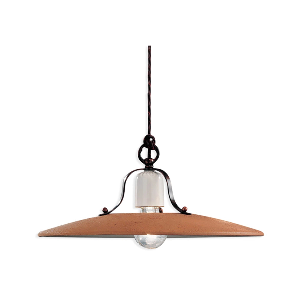 Lampadario Classico Bologna Metallo E Ceramica Nero Sfumato Rame 40Cm 1 Luce E27