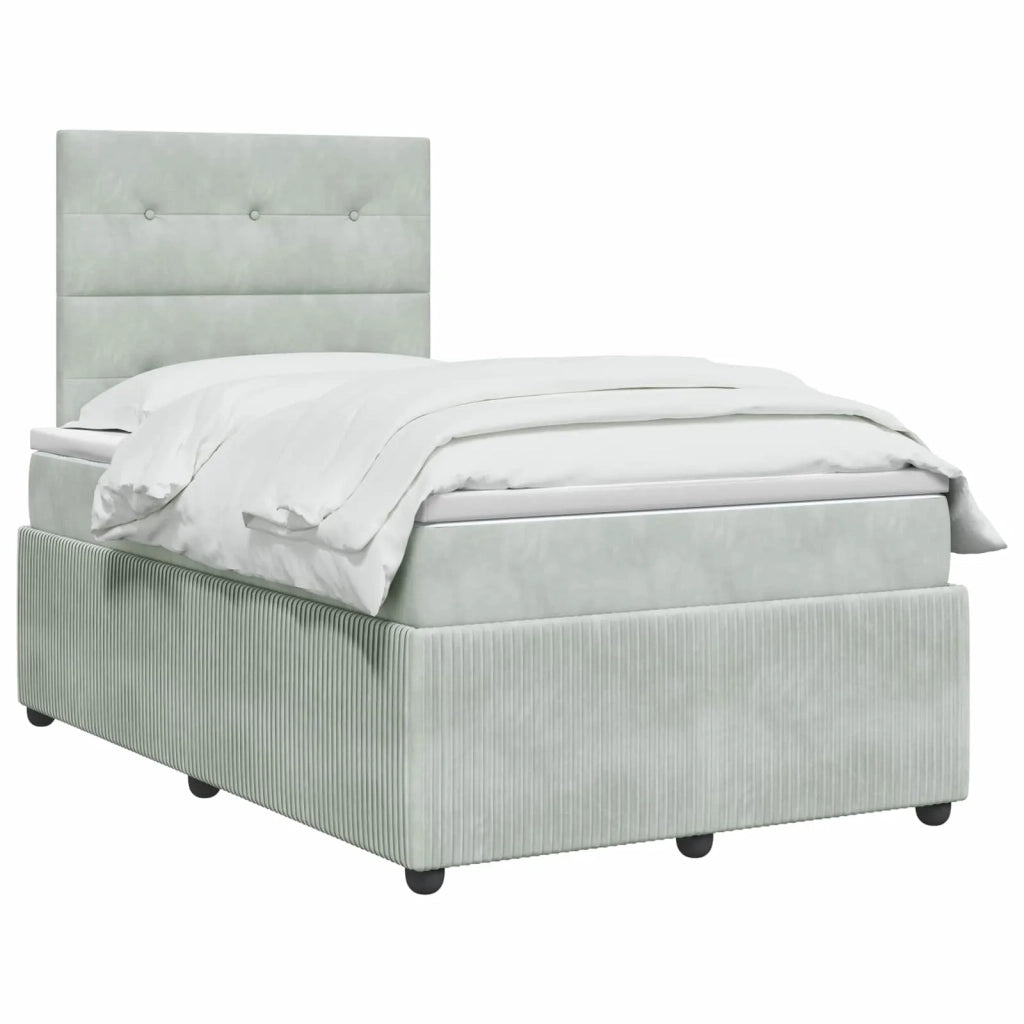 Letto box spring con materasso Grigio Chiaro 120 x 190 cm 3454565