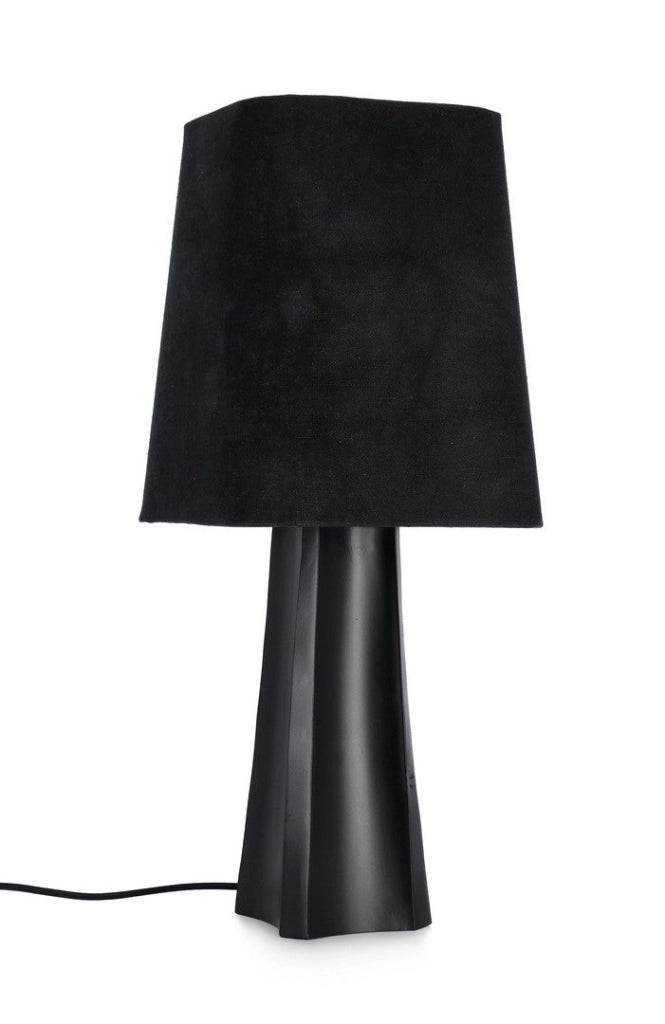 Lampada da Tavolo con Base in Metallo e Paralume in Cotone - SAKURA