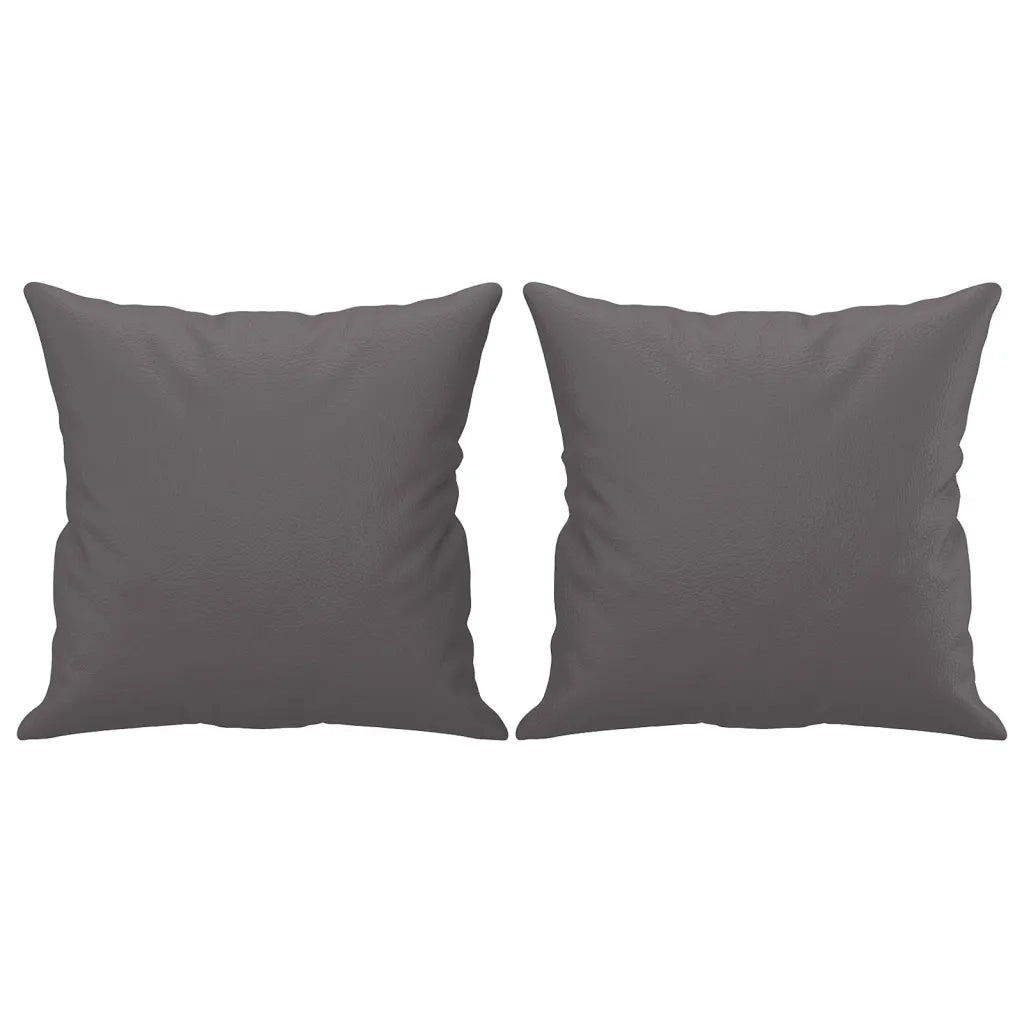 Divano a 2 Posti con Cuscini Grigio 140 cm in Similpelle