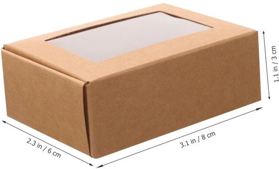 Scatola di Carta Kraft - 30 Dozzine - Vetrino Transparente - Sostanza Duratura - Confezione per Regali - Materiale Leggero - Scatole di Confezione