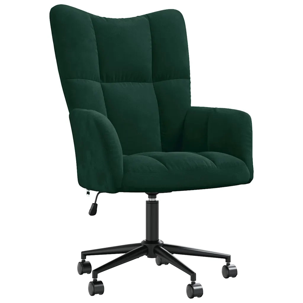 Sedia Relax Verde Scuro in Velluto 328174
