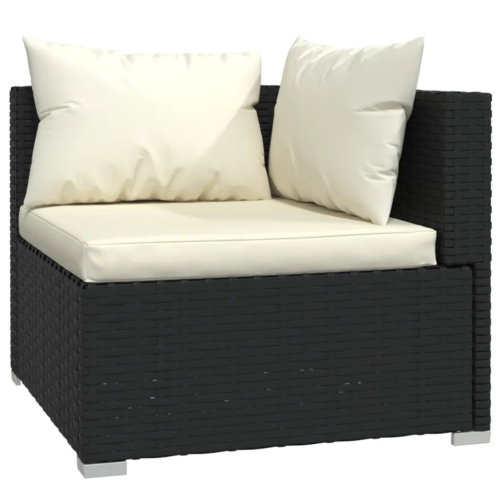 Set Divani da Giardino 11 pz con Cuscini in Polyrattan Nero 3102687