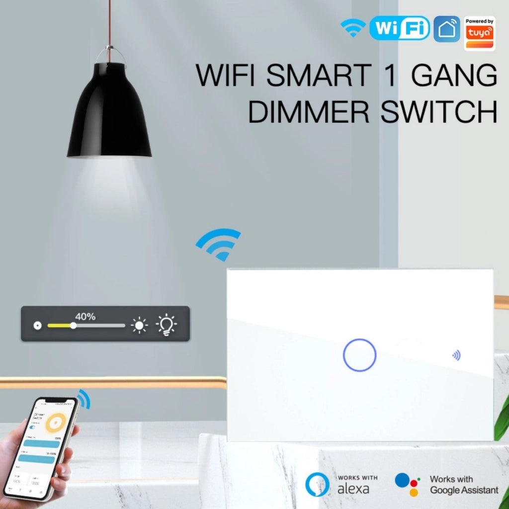 A2ZWORLD Interruttore Da Incasso Scatola 503, Touch Bianco, WIFI 2.4G Matter, TUYA, Smart Life,Apple Home, Google Home, Alexa, SmartThings, 10A, AC 90-250V, 50/60HZ, 120X72X38mm, IP20,Disponibili 1,2,3 Tasti (1 Tasto)